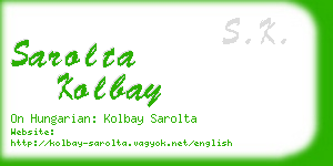 sarolta kolbay business card